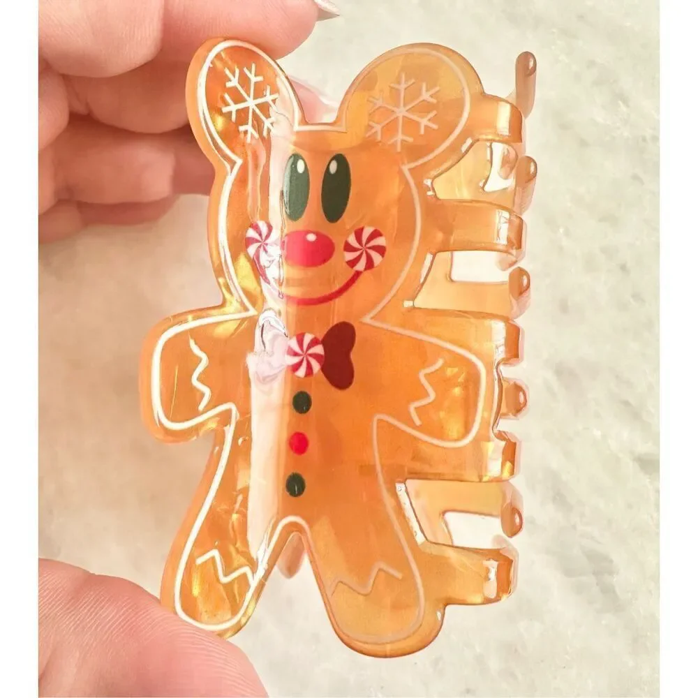 Mickey Mouse Christmas gingerbread hair claw